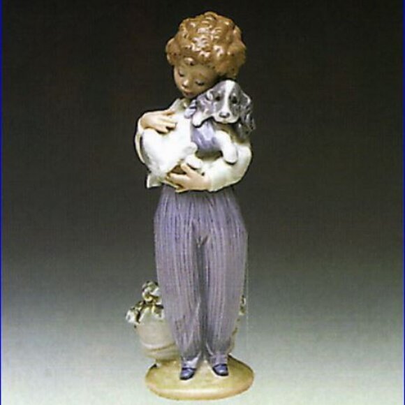 LLADRO 7609 My Buddy-Boy with Pup 1989 Collectors Society Figurine - In Orig Box